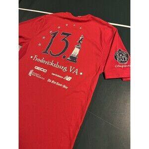 RARE Marine Corps Historic Half Marathon Competitor Red T-Shirt MEDIUM Virginia
